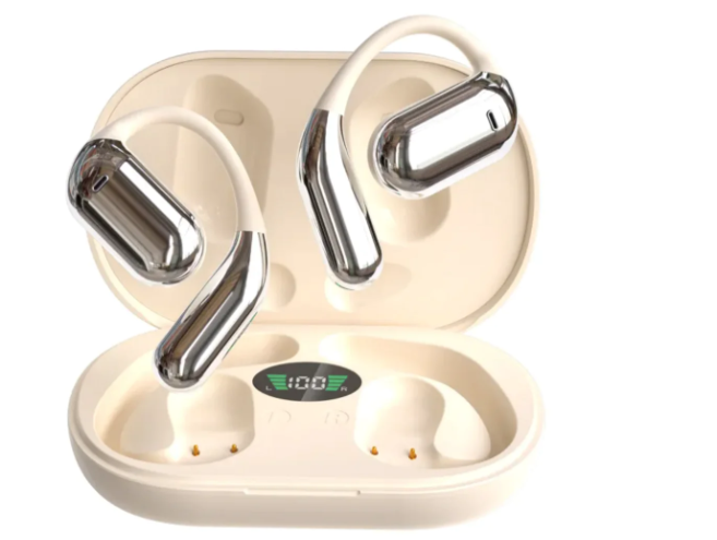 Ear-Mounted Bluetooth Headset with LED Display (One Set)