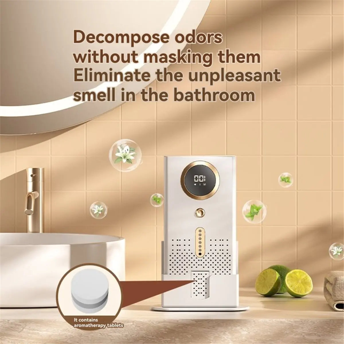 Air Purifier Odor Generator Portable Air Cleaner Household for Car Room Kitchen with Replaceable HEPA Filter