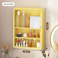 Multi-Layer No Drill Bathroom Organizer Transparent Cosmetic Display Cabinet with Removable Shelves