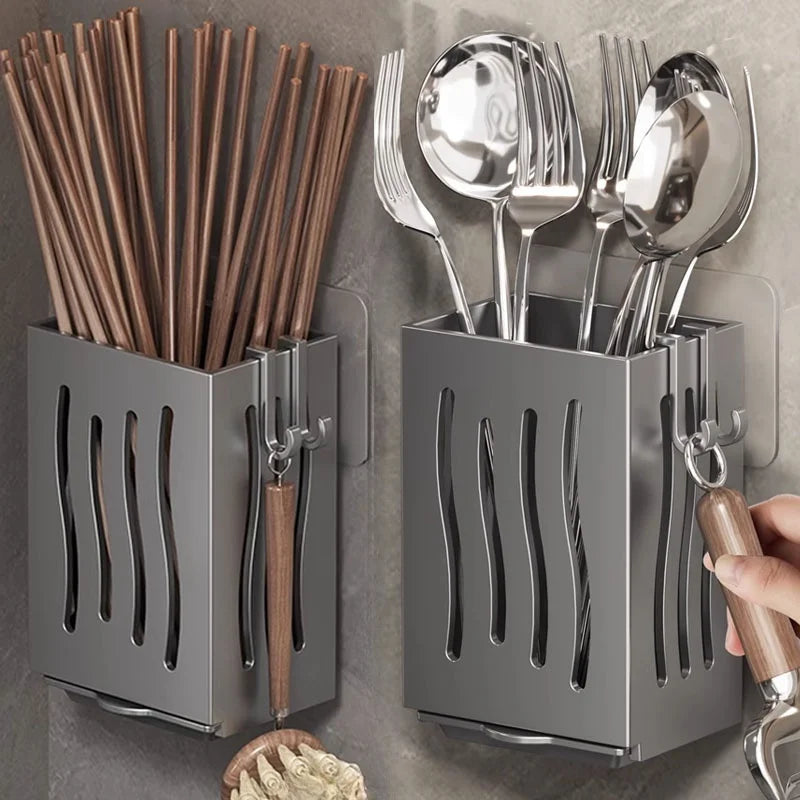 Cutlery Holder Kitchen Tableware Drainer Spoon Fork Chopsticks Storage Basket Rack Multifunctional Kitchen Tableware Organiz