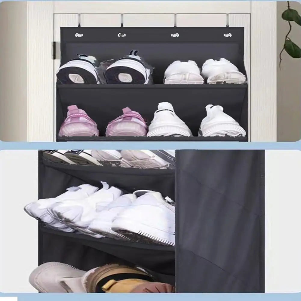 Wall Hanging Storage Bag Multi-pockets Large Capacity Waterproof  Hanging Organizer With 4 Hooks Sundries Storage Pouches