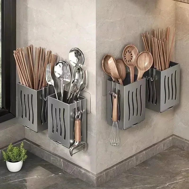 Cutlery Holder Kitchen Tableware Drainer Spoon Fork Chopsticks Storage Basket Rack Multifunctional Kitchen Tableware Organiz