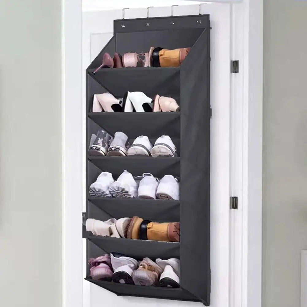 Wall Hanging Storage Bag Multi-pockets Large Capacity Waterproof  Hanging Organizer With 4 Hooks Sundries Storage Pouches