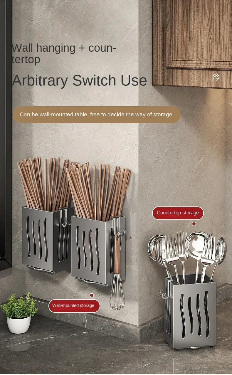 Cutlery Holder Kitchen Tableware Drainer Spoon Fork Chopsticks Storage Basket Rack Multifunctional Kitchen Tableware Organiz