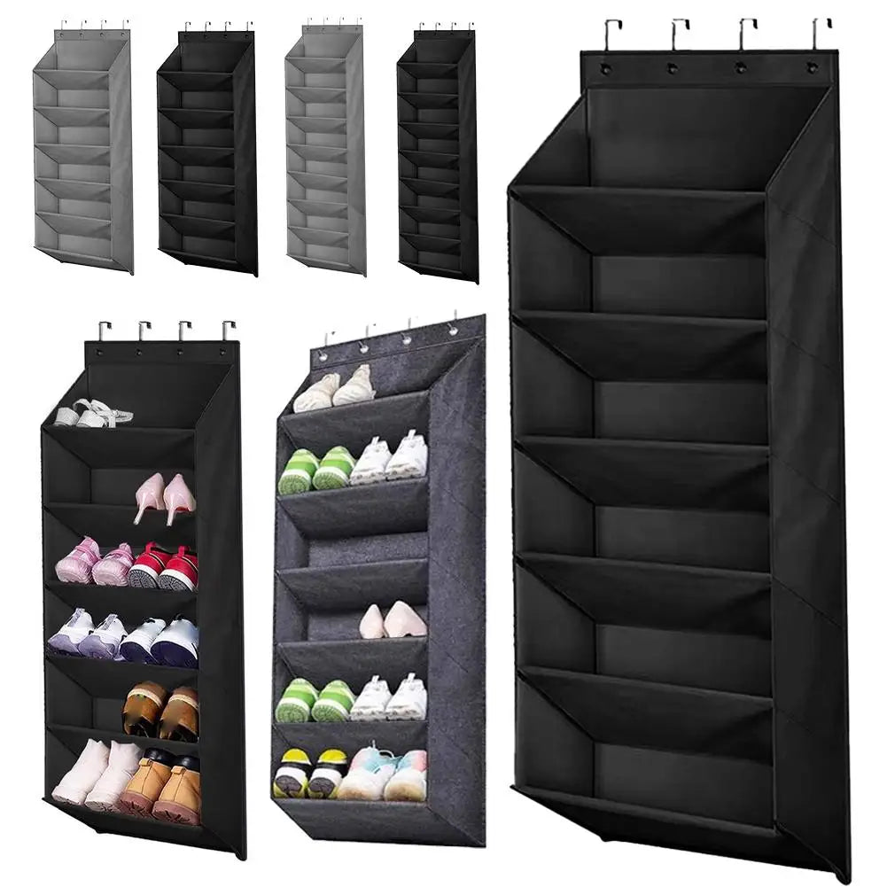 Wall Hanging Storage Bag Multi-pockets Large Capacity Waterproof  Hanging Organizer With 4 Hooks Sundries Storage Pouches