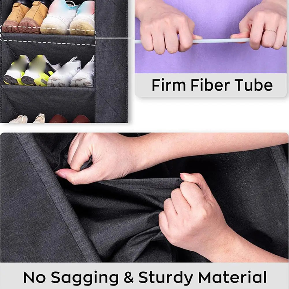 Wall Hanging Storage Bag Multi-pockets Large Capacity Waterproof  Hanging Organizer With 4 Hooks Sundries Storage Pouches