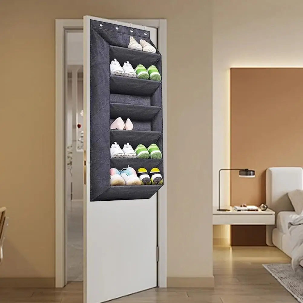 Wall Hanging Storage Bag Multi-pockets Large Capacity Waterproof  Hanging Organizer With 4 Hooks Sundries Storage Pouches