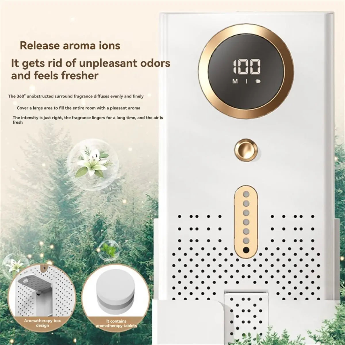 Air Purifier Odor Generator Portable Air Cleaner Household for Car Room Kitchen with Replaceable HEPA Filter