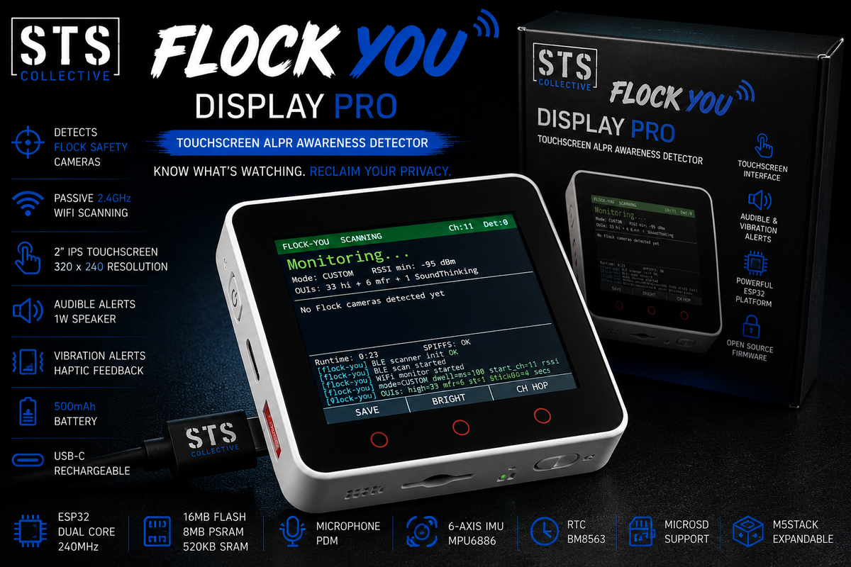 FlockYou Display Pro | Touchscreen ALPR Awareness Detector